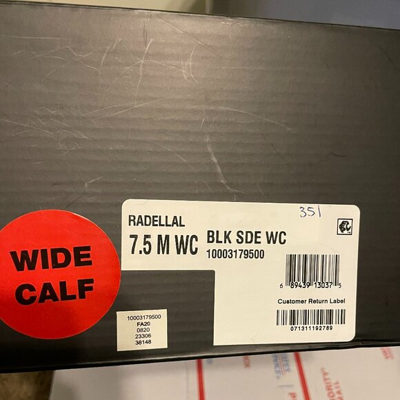 NWOB INC International Concepts Radellal Black Suede Wide Calf Boots 7.5 M WC - Picture 9 of 9